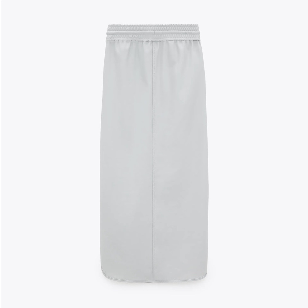 Zara TECHNICAL MIDI SKIRT w/ FRONT SLIT FRONT NEW - Picture 8 of 8